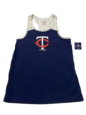 Genuine Merchandise Mn Twins Sz XL Tank Top Racerback Navy Stripe Baseball NWT • $7.69