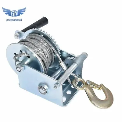 Hand Winch Heavy Duty Steel Cable Crank Gear Winch ATV Boat Trailer 600 Lbs US • $25.53