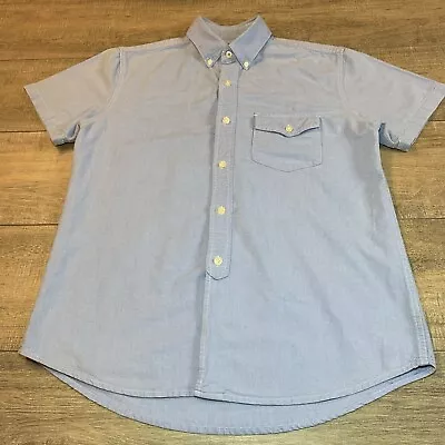J Press Mens Size Small Blue Oxford Short Sleeve Button Down Shirt Cotton C1 • $19.95
