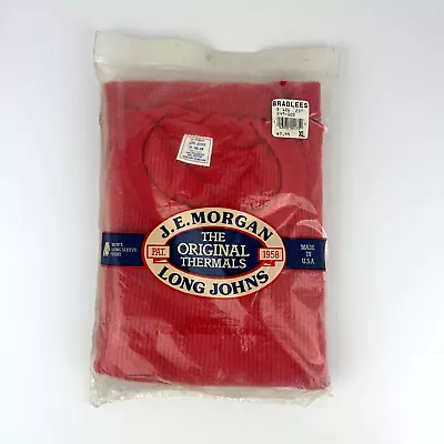 JE Morgan Vintage Mens Original Long Johns Waffle Thermal L/S Red Shirt Size XL • $18.99