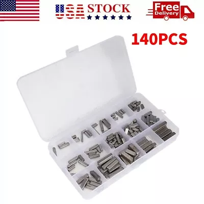 New 140 PCS Round Ended Feather Key Set Parallel Drive Shaft Keys With Case USA • $10.99
