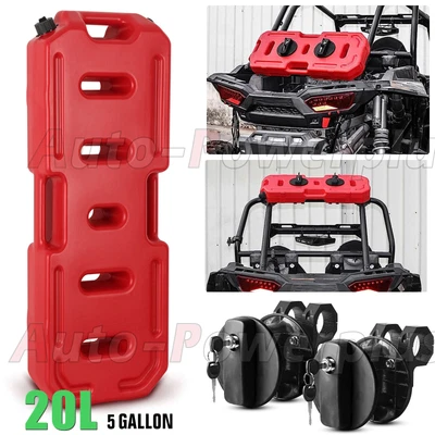 $165.99 • Buy 20L Fuel Tank Gas Oil Can Container+ Mounting Lock W/Roll Bar Clamp For ATV UTV