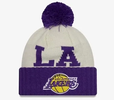 New Era NBA DRAFT 2022 Bobble Beanie Knit Hat Los Angeles Lakers New OFFICIAL  • £27.99