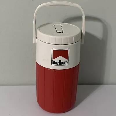 Vintage 90s Coleman Water Jug Thermos Marlboro Collectible Red Cigarette Logo • $19.99