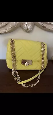 Michael Kors Peyton Quilted Medium Shoulder Bag Luxury Yellow New With Tags • $149