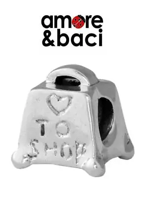 £8.99 • Buy AMORE & BACI 925 Sterling Silver LOVE TO SHOP Charm Bead RRP £20, Purse Tote Bag