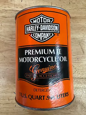 Vintage Harley Davidson Premium II Motorcycle Oil Full 1 Quart Can API-SF • $29.99