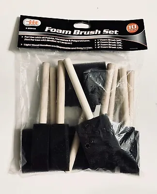 Foam Brush Set - 10 Piece Use With All Paints Varnishes & Polyurethane  • $2.50