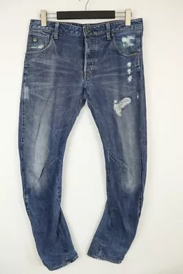G-STAR 3301 ARC 3D Slim Wash Denim Loose Relaxed Distressed Jeans Size W32 L32 • $42.31