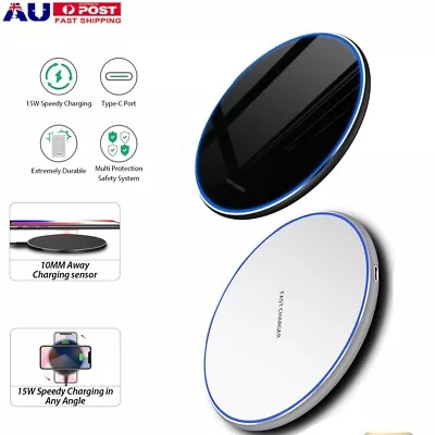 15W Wireless Charger FAST Charging For QI IPhone 14 13 12 Pro XS Max Mini 11 XR • $9.21