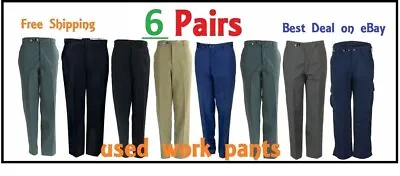 6 Used Work Pants - Available Colors-Black Blue  Grey - FREE Priority Shipping • $49.99