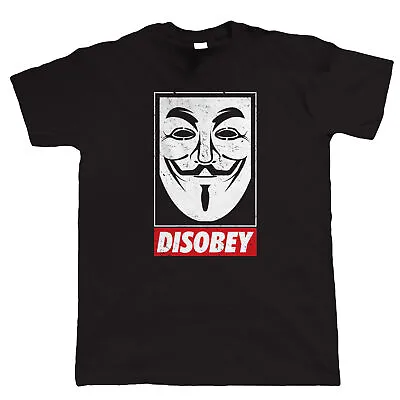 $19.96 • Buy Anonymous Mask, Mens T Shirt - V For Vendetta Conspiracy Disobey