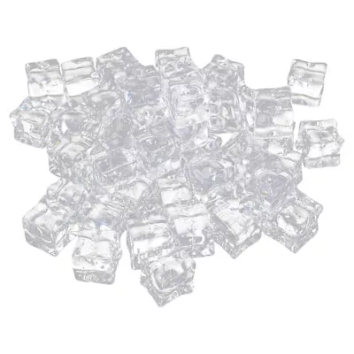  50 Pcs Ice Cubes Fake Chocolate Acrylic Dry For Drinks Decorations Artificial • £13.99