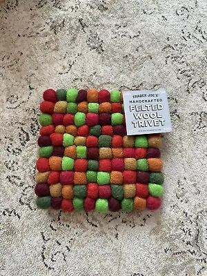 $12.50 • Buy Trader Joes Trivet Colorful Felted Wool Made In Nepal NEW With Tags