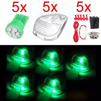 5pcs Cab 12V Top Marker LED Light Clear Clearance Lamp+Wiring Switch Truck Kit • $13.19