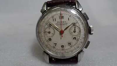 Buren Chronograph Triple Signed Stainless Steel Venus 210 50's • $450