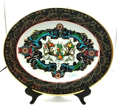 Vintage Daher Decorated Ware Floral 13  Oval Serving Tray Made In England  • $25