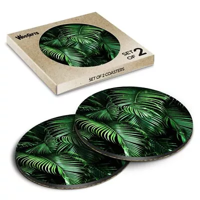 £4.99 • Buy Round MDF Coaster Tropical Palm Leaves Jungle Green #52311