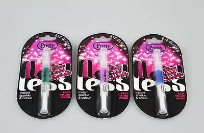 3x Pretty Flawless Eye Glitters | Instant Sparkle & Colour | Blue Green Purple • £1.99