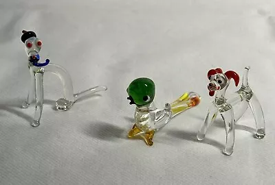 Vintage Miniature Murano Style Glass Animals Figurines  - SET OF 3 • £6