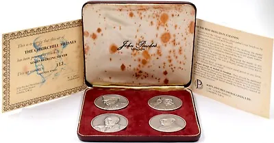 £219.95 • Buy Sterling Silver Winston Churchill John Pinches Medallists Coin Set BOX + COA