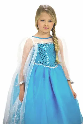 Elsa Inspired Princess Dress Costume For Girls NEW With Crown Frozen • $75