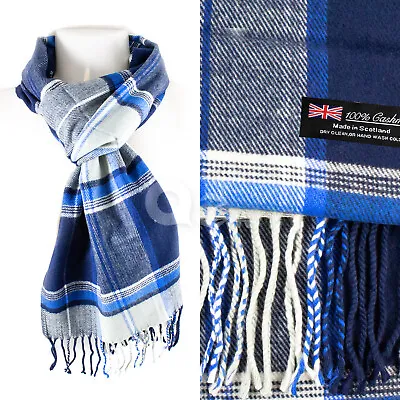 Mens Womens Winter Warm SCOTLAND Made 100% CASHMERE Scarf Scarves Plaid Wool • $7.69