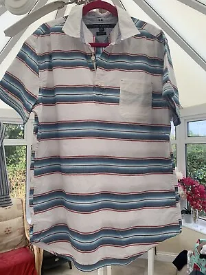 Tommy Hilfiger Men's Red White & Blue Striped Tunic Shirt XL • £18.50
