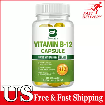 Vitamin B-12 Complex 120ct B-12 Vitamins Energy Cardio Aids Nervous System • $13.86