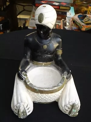 Mid-Century Blackamoor Chalkware 1954 Nubian Genie Candy Dish? Pgh Statuary Co. • $14.99