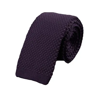 Men Skinny 5CM Crochet Knitted Necktie Solid Color Narrow Neck Ware Flat Tie  • $9.95