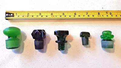 £17 • Buy 5 Antique Green Glass Apothecary Bottles Stoppers