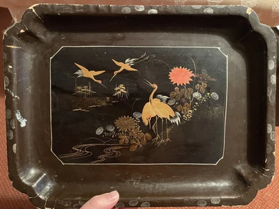 £5 • Buy Vintage Papier Mache Tray