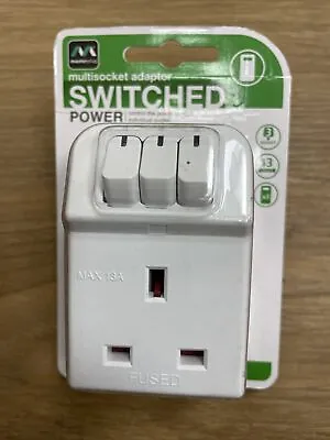 Masterplug MSWG3 Individually Switched Adaptor With 3 Sockets - White • £14.25