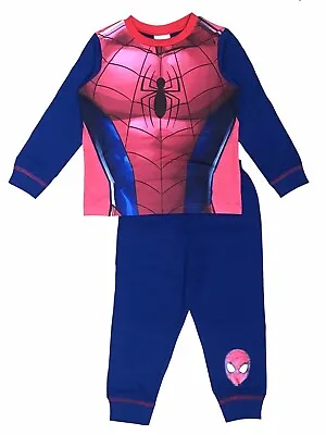 Boys Spiderman Pyjamas Marvel Dress Up Muscle Suit Age 2-8 Years World Book Day • £8.49