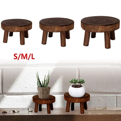 £8.98 • Buy Wooden Plant Stand Flower Pot Base Holder Stool Succulent Flower Display Shelf
