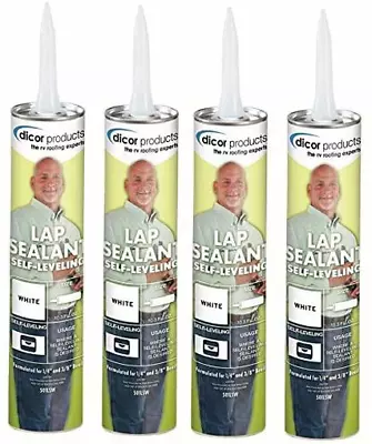 Dicor 501LSW-1 RV Rubber Roof Sealant Self Leveling Caulk White 4 Pack • $53.72