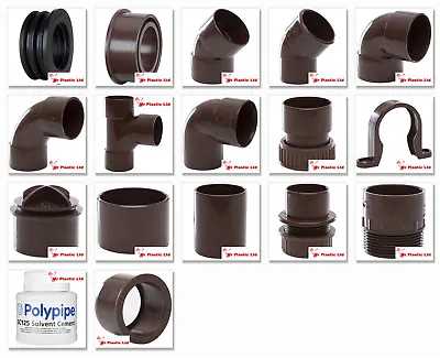 Polypipe 40mm Solvent Weld Waste Fittings In Brown (actual Size 43mm) • £4.61