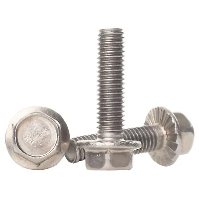 M4 M5 M6 M8 A2 Stainless Steel Serrated Flanged Hex Head Bolts Flange Screws • £52.29