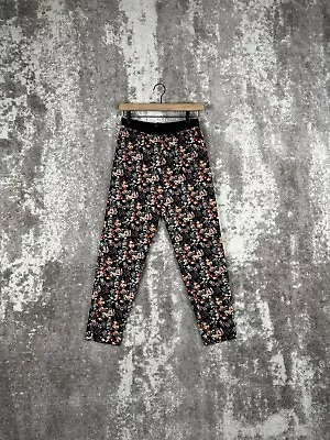 New Zara Pants Womens High Rise Pull On Red Floral Print Trousers Size XS • $15.99