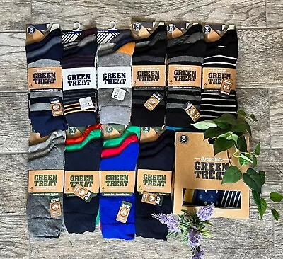 Green Treat Men's Bamboo Cotton Cosy & Outdoor Socks (choose) NEW! FREE SHIPPING • $25.89