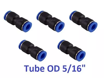 Pneumatic Straight Union Air Push In To Connect Fitting Tube OD 5/16  5 Pieces  • $9.99
