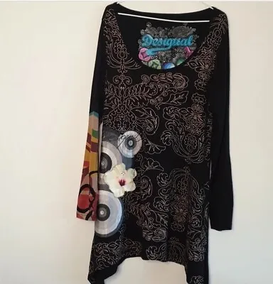 Desigual Black Top With Motif  Size XL • $45