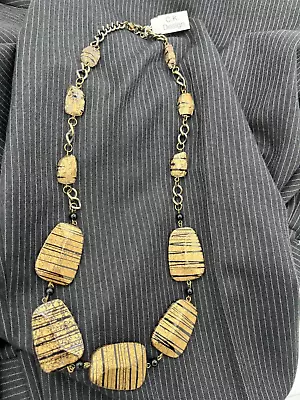 C.K. Design Women's Costume Jewelry Large Gold & Black Tone Necklace NWT • $17.99