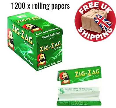 1200x ZIG ZAG GREEN Rizla Cut Corners ROLLING Papers Tobacco Filter UK • £4.85