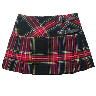Viper London 13 Inch Black/Red Tartan Micro Mini Kilt Skirt • $20.14