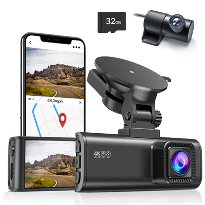 $179.93 • Buy 4K REDTIGER Dash Camera Dash Cam Built-In Front And Rear GPS WiFi Parking Mode