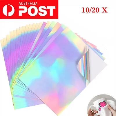 $9.99 • Buy 10/20x A4 Holographic Holo Glossy SelfAdhesive Sticker Paper Inkjet Printer