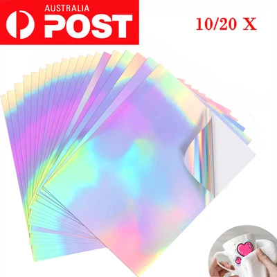 $9.99 • Buy 10/20x A4 Holographic Holo Glossy SelfAdhesive Sticker Paper Inkjet Printer