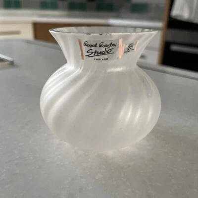 £3 • Buy H Royal Brierley Crystal Vase , 30% Full Lead Frosted Crystal 8cm High